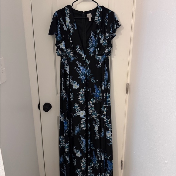 chinese dress ladies ASOS Maxi Dress Women Floral Black Flutter Sleeve Lace Inse Dress UK 8   Afashionistastore